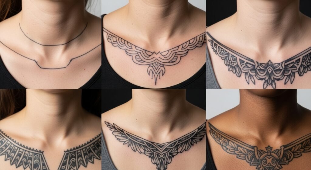 23 Elegant Collarbone Tattoos That Frame the Body